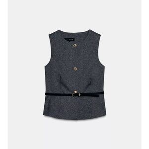 Zara Marled Belted Vest